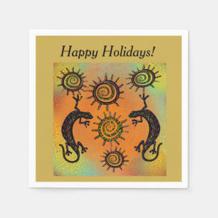 SOUTHWESTERN  LIZARD ART    NAPKIN
