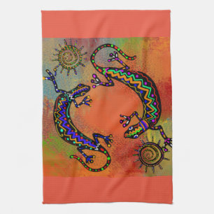 SOUTHWESTERN LIZARD ART        TEA TOWEL