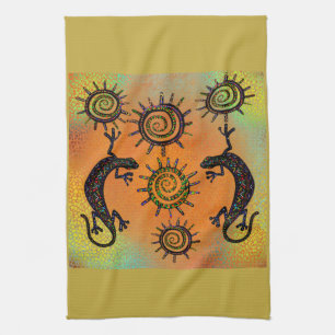 SOUTHWESTERN LIZARD ART        TEA TOWEL