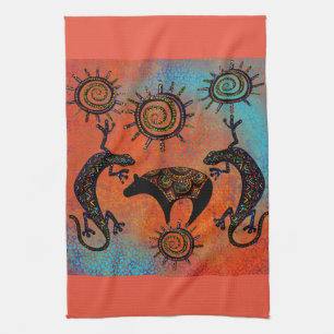 SOUTHWESTERN LIZARD ART       TEA TOWEL