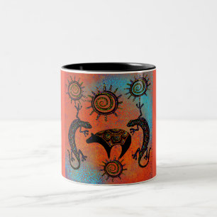 SOUTHWESTERN LIZARD ART Two-Tone COFFEE MUG