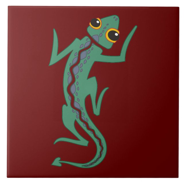 Southwestern Lizard Decorative Accent Tile (Front)