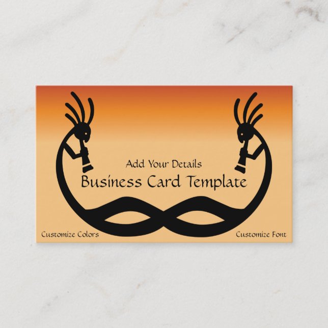 Southwestern Logo Two Kokopelli Business Card (Front)
