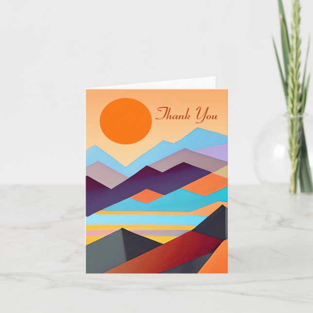 Southwestern Mountains Geometric Abstract  Card (Front)