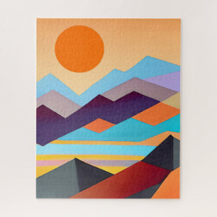 Southwestern Mountains Geometric Abstract Jigsaw Puzzle