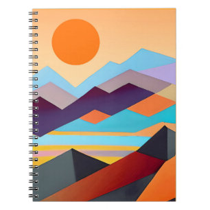 Southwestern Mountains Geometric Abstract  Notebook