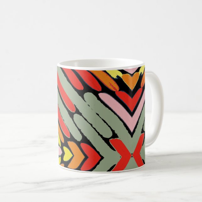 Southwestern Multicolored Pattern Coffee Mug (Front Right)