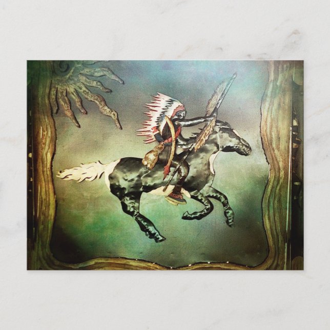Southwestern Native American Tribal Indian Horse Postcard (Front)