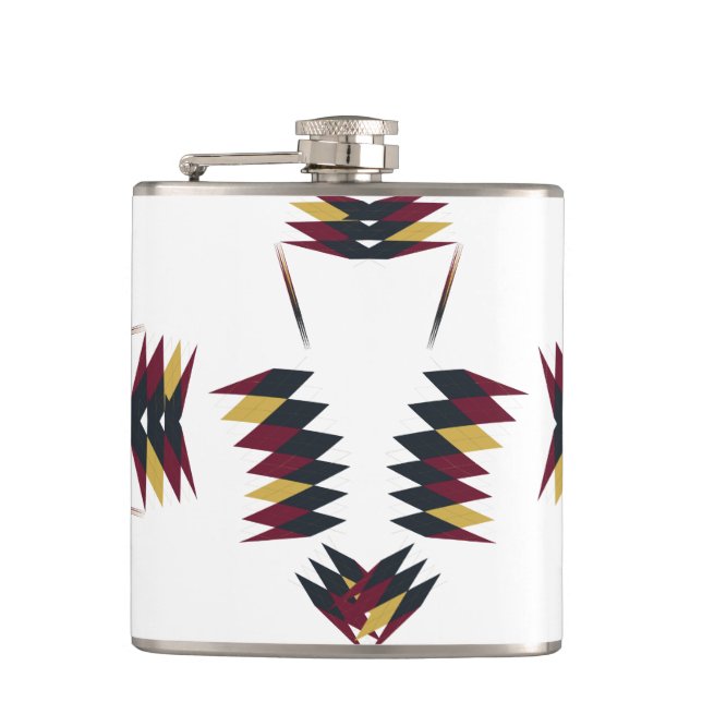Southwestern Native Art Pattern Hip Flask (Front)