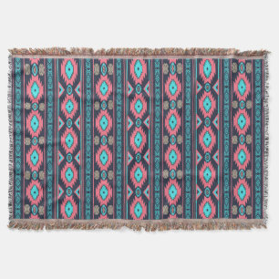 Southwestern navajo ethnic tribal pattern. throw blanket