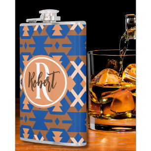 Southwestern Oasis Aztec Geometric Hip Flask
