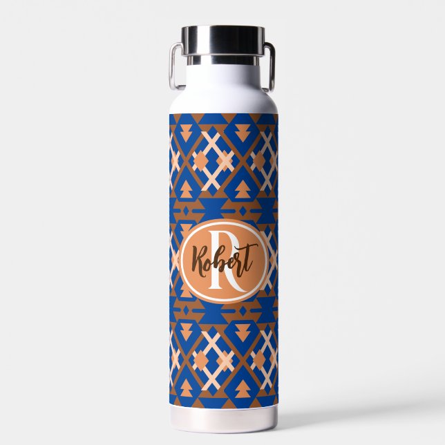 Southwestern Oasis Aztec Geometric Water Bottle (Front)