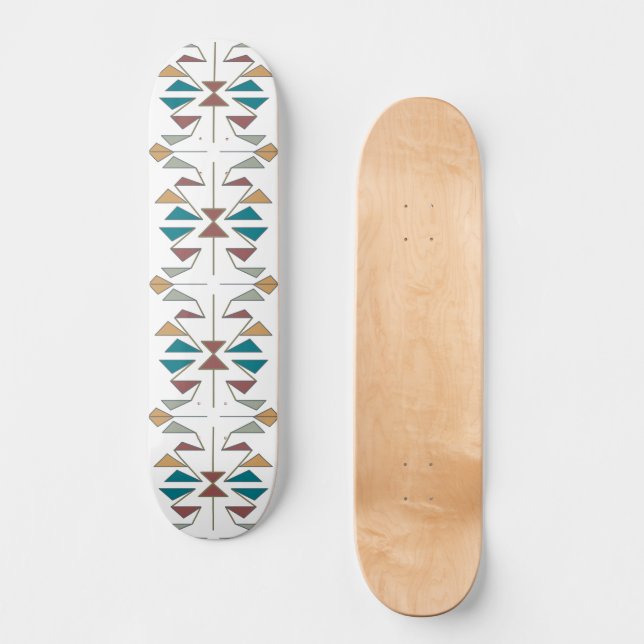 Southwestern Oblique Triangle Pattern Design Skateboard (Front)