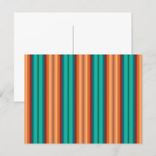 Southwestern Orange Red Turquoise Rainbow Stripes Postcard