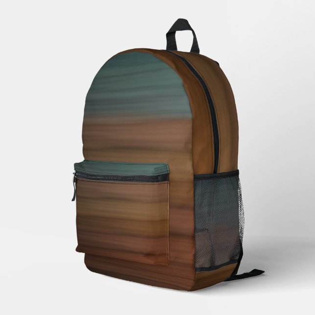 Southwestern Painted Desert Faux Wood Printed Backpack (Back Corner Right)