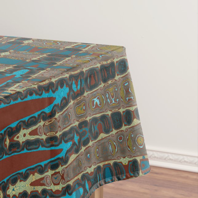 Southwestern Palette Abstract Mosaic Tablecloth (In Situ)