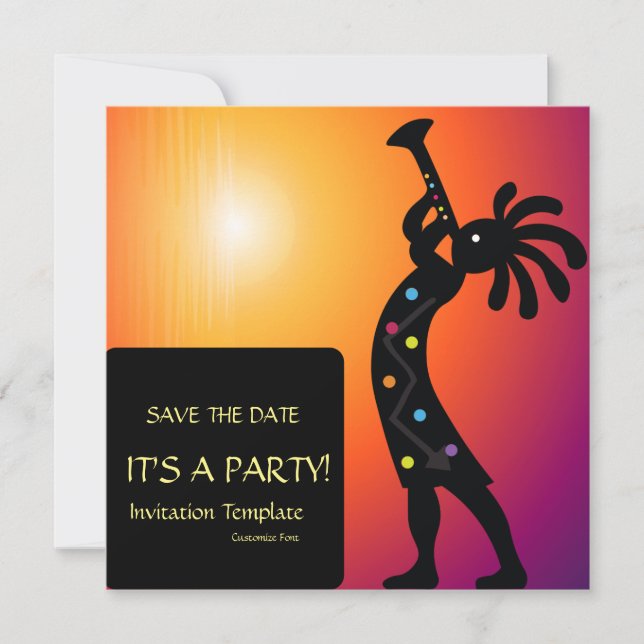 Southwestern Party Sunset Kokopelli Invitation (Front)