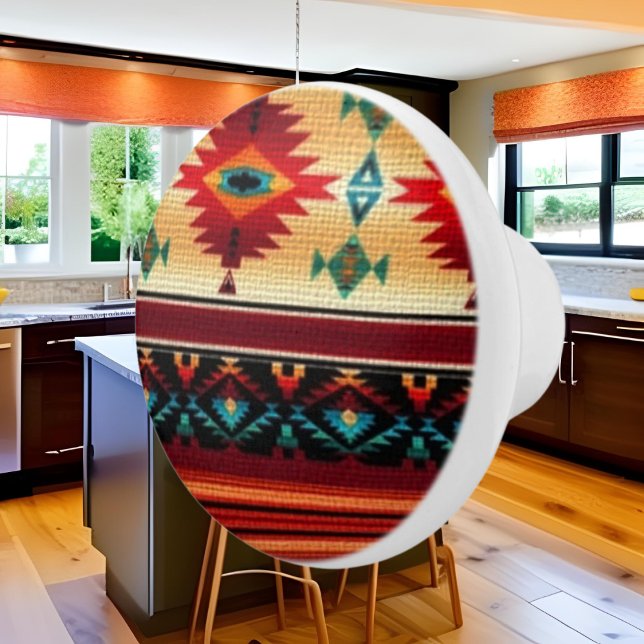 Southwestern pattern fun Ceramic knob (Creator Uploaded)