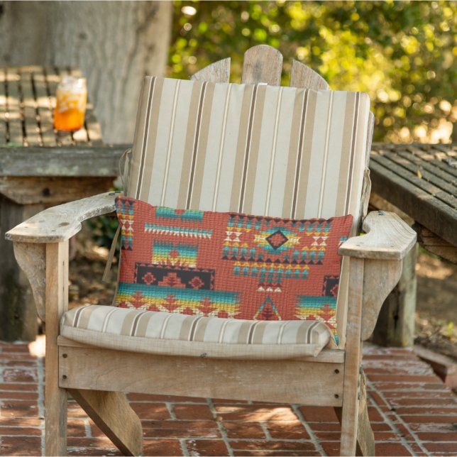 Southwestern pattern outdoor throw pillow (Chair)