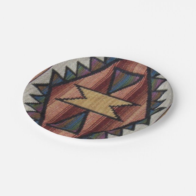 Southwestern pattern party paper napkins plate (Angled)