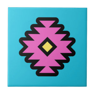 Southwestern Pop-Art Design Ceramic Tile