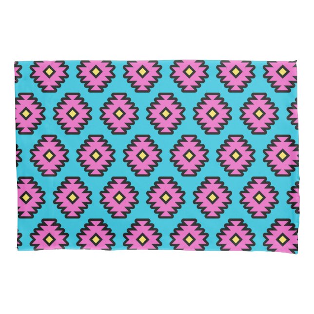 Southwestern Pop-Art Pattern Pillowcase (Front-Left)
