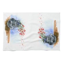 Southwestern pot of indian paintbrush wildflowers