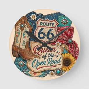 Southwestern Queen Open Road Time Round Clock