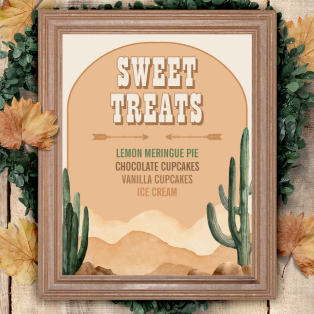 Southwestern Rustic Desert Cactus Sweets & Dessert Poster (Creator Uploaded)