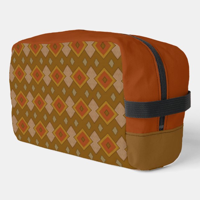 Southwestern Rustic Diamond Pattern Dopp Kit (Left Corner)