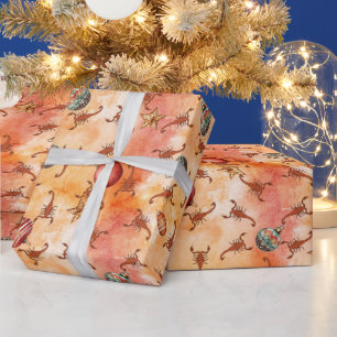 Southwestern Scorpions Desert Christmas Ornaments Wrapping Paper