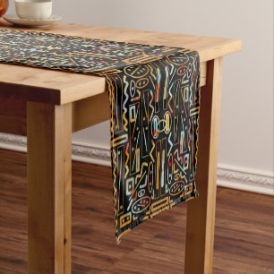 Southwestern Scratch Art Pattern Short Table Runner
