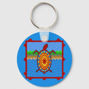 Southwestern Sea Turtle Scene Keychains