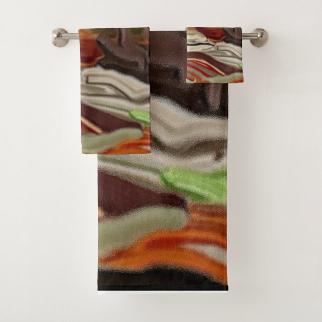 Southwestern Skies Abstract Art Bath Towel Set (Insitu)