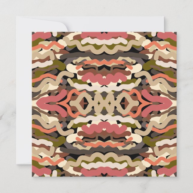 Southwestern Squiggly Wiggly Earth Tone Abstract  Card (Front)
