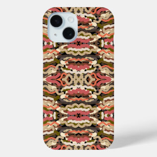 Southwestern Squiggly Wiggly Earth Tone Abstract iPhone 15 Case