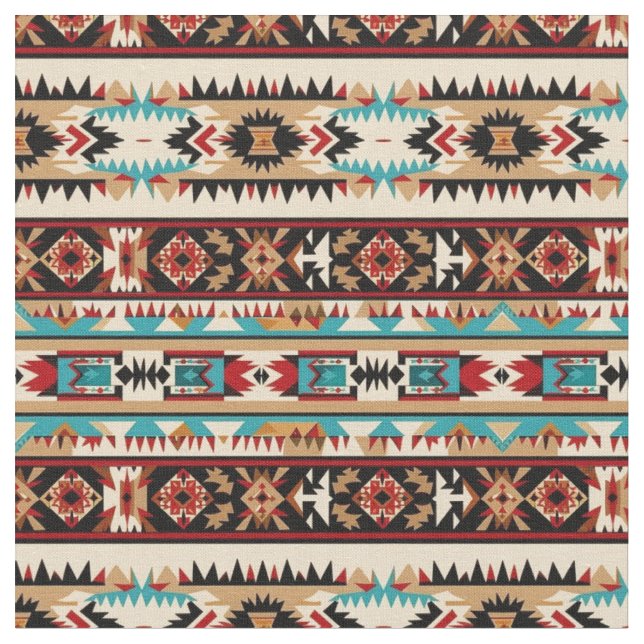 Southwestern Stripes Pattern-Bold Tribal Fabric (Close Up)
