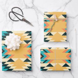 Southwestern Style Boho Pattern Wrapping Paper Sheet
