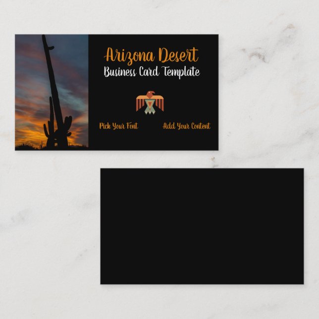 Southwestern Style Desert Sunset Business Card (Front/Back)