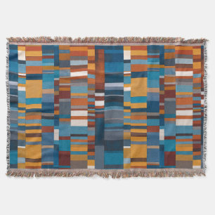 Southwestern Style Geometric Block Pattern  Throw Blanket