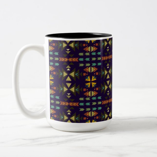Southwestern Style Two-Tone Coffee Mug (Left)