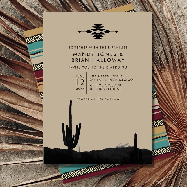 Southwestern Summer Desert Cactus Wedding Invitation (Creator Uploaded)