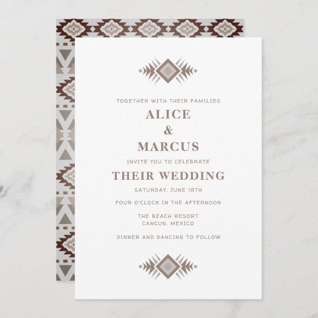 Southwestern Summer Desert Wedding Invitation (Front/Back)