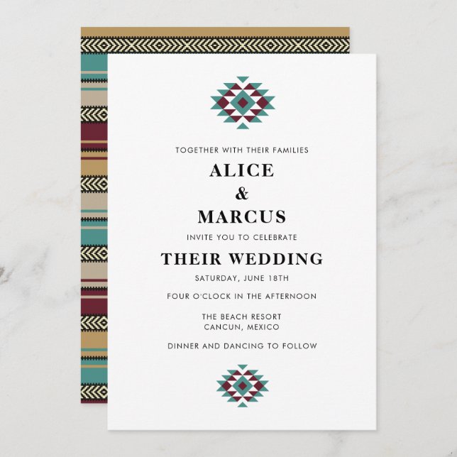 Southwestern Summer Desert Wedding Invitation (Front/Back)