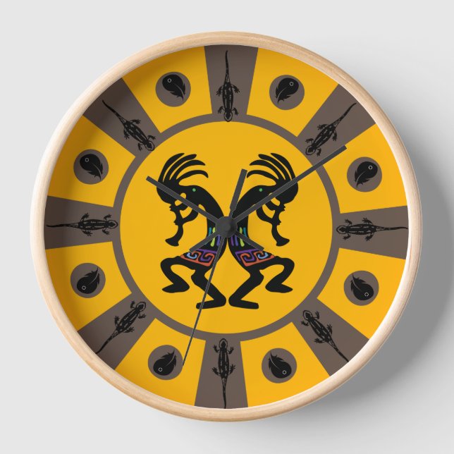 Southwestern Sun Kokopelli  Clock (Front)