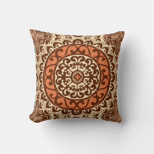 Southwestern Sun Mandala, Rust & Brown Cushion