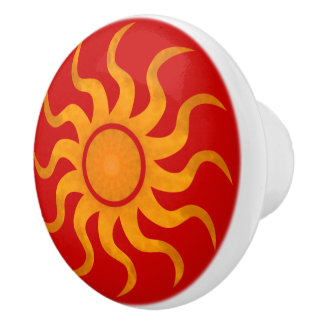 Southwestern Sun On Red Knob Pull
