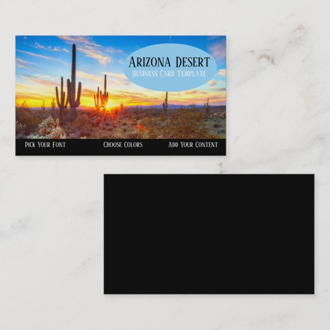 Southwestern Sunset Desert Business Card (Front/Back)