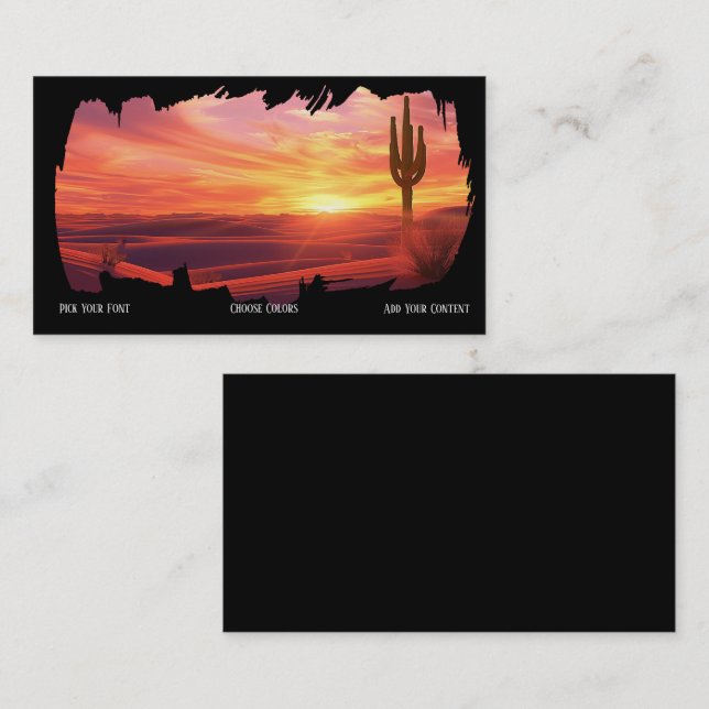 Southwestern Sunset Desert Business Card (Front/Back)