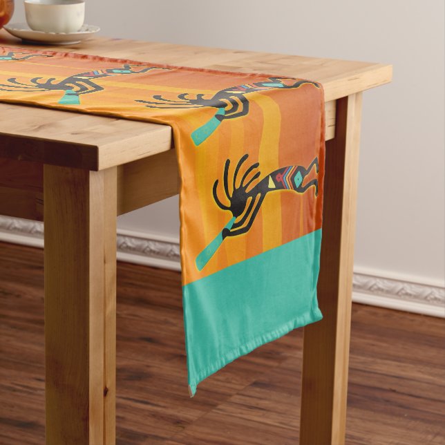 Southwestern Sunset Kokopelli  Short Table Runner (In Situ)